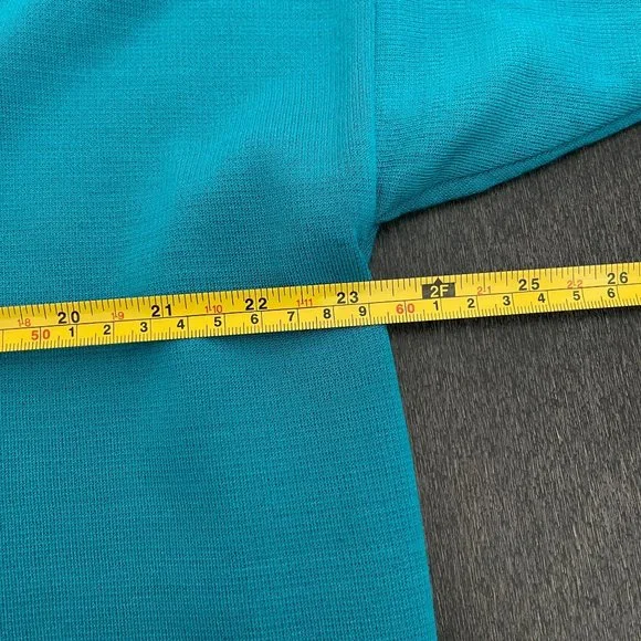 St. John Teal Knitted Top Wool Blend Button Detail, Size S - Picture 6 of 7
